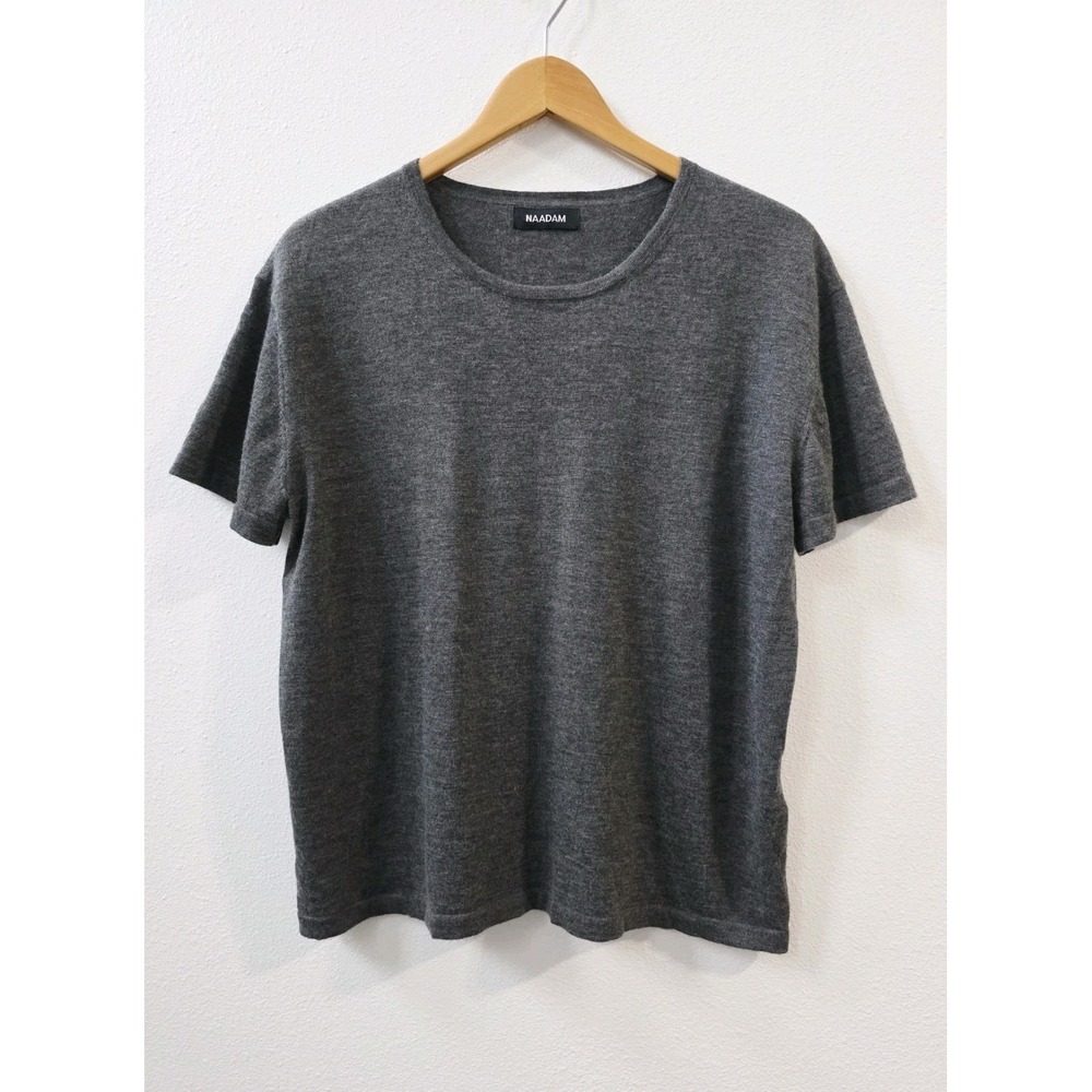Naadam Women's Cashmere Short Sleeve Crew Neck Sweater Size Medium